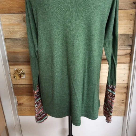 POGTMM Women's Fall Long Sleeve Tops Aztec Southwest Pattern T-Shirt Large - Picture 6 of 10